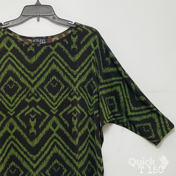 S - NWT Attitudes By Renee Concepts Print Top - Picture 2 of 8